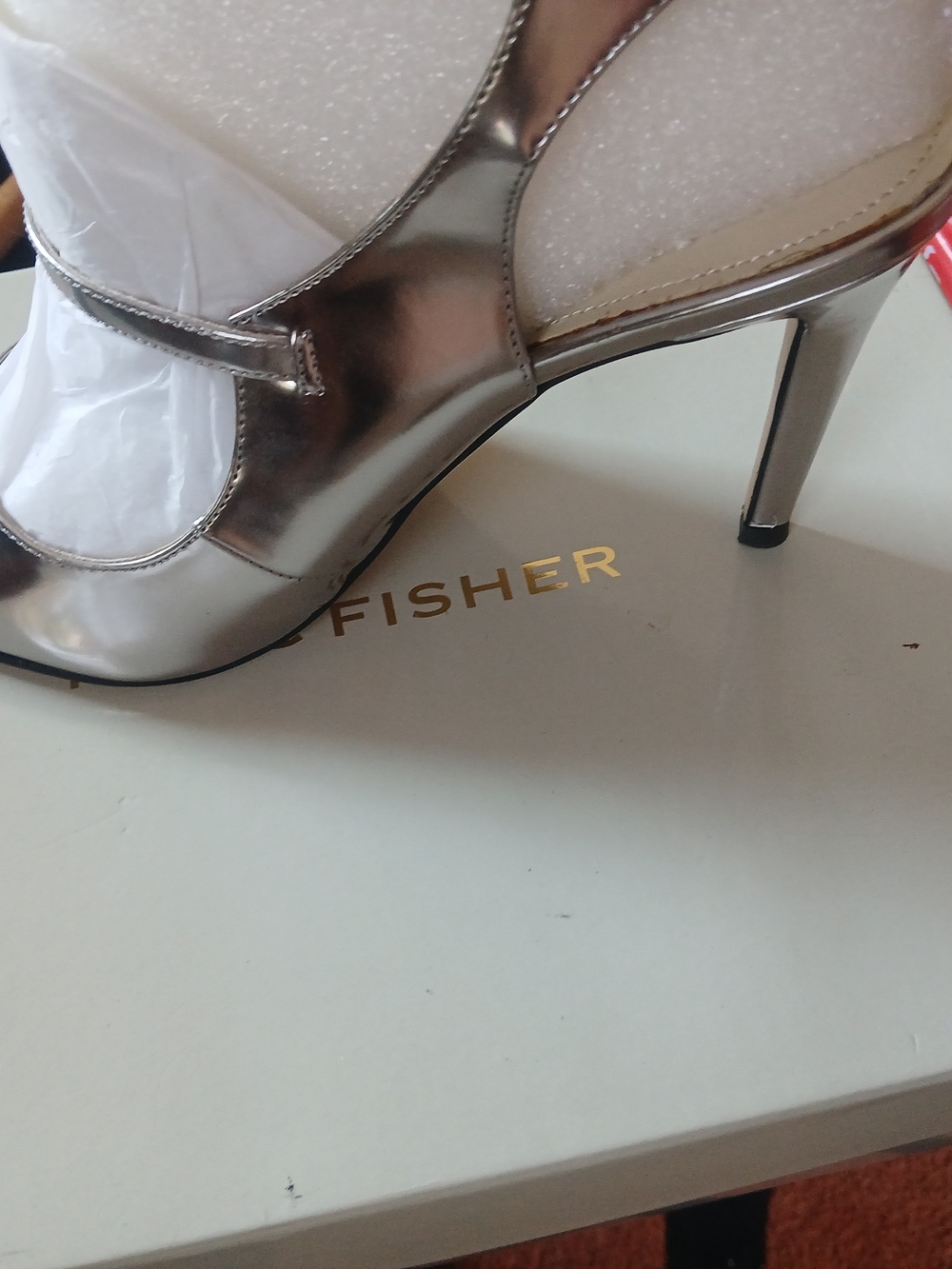 Marc Fisher Silver Metallic Mary Jane Stiletto